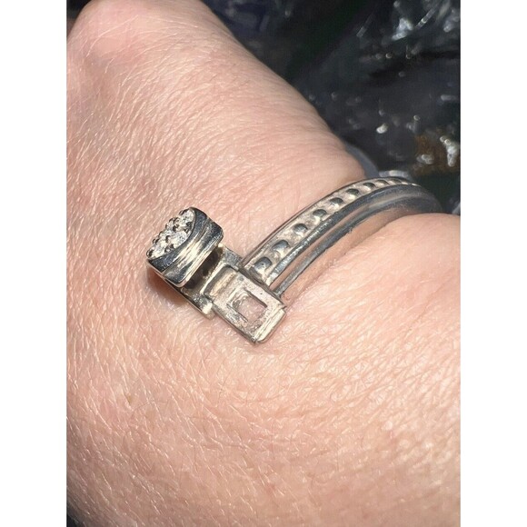 Slane & Slane Sterling Silver Diamond In 10k Gold Clasp Hinged Bracelet 49 Grams - Picture 5 of 8